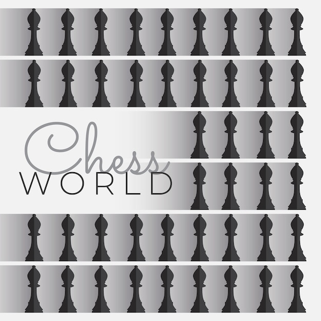 Vector a poster with a black and white background with a black and white picture of the word chess