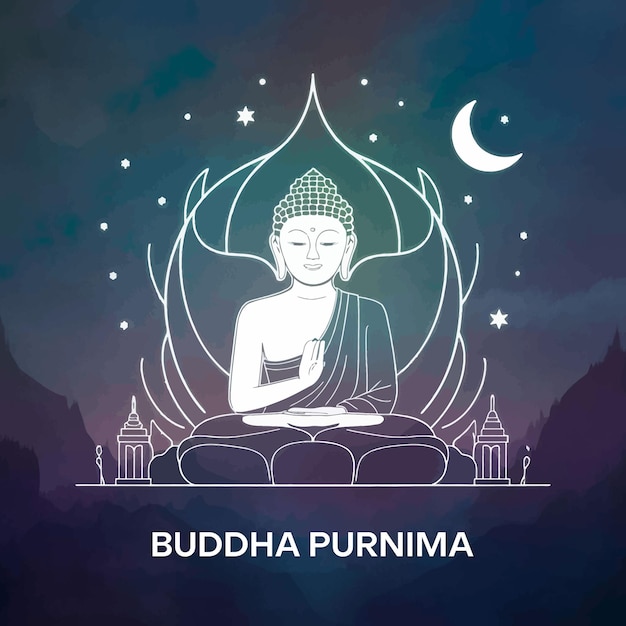 a poster with a buddha sitting in front of a buddha