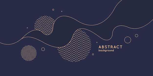 Poster with dynamic waves Vector illustration in minimal flat style