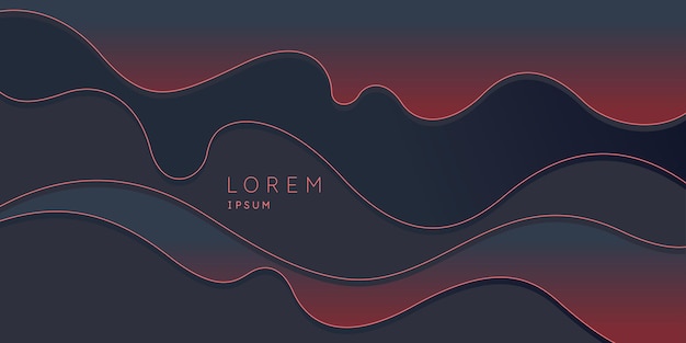 Poster with dynamic waves Vector illustration in minimal style Abstract background