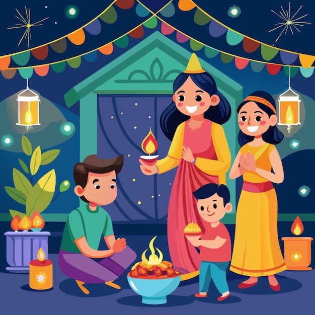 a poster with a family and a candle that says  the year