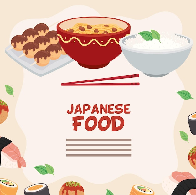 Poster with food japanese