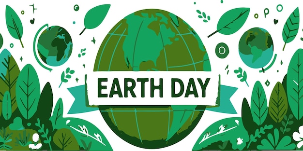 a poster with a green globe and the words earth day on it