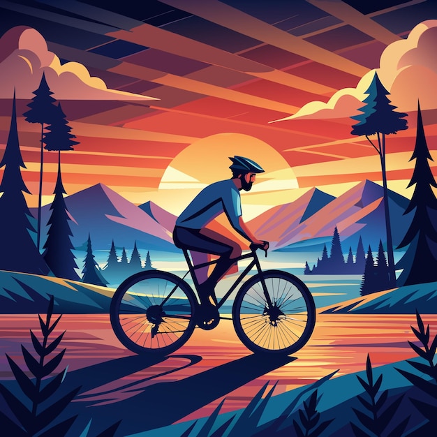 a poster with a man on a bike that says the mountain biking