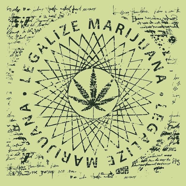 poster with medical cannabis leaf