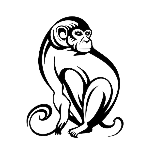 A poster with a minimalistic monkey logo