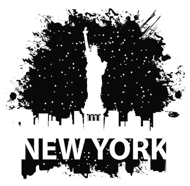 poster with New York City at night