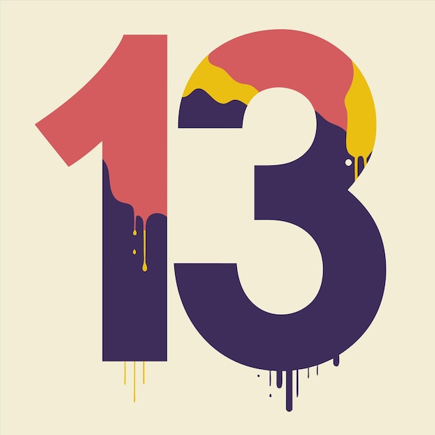 a poster with the number 13 written on it