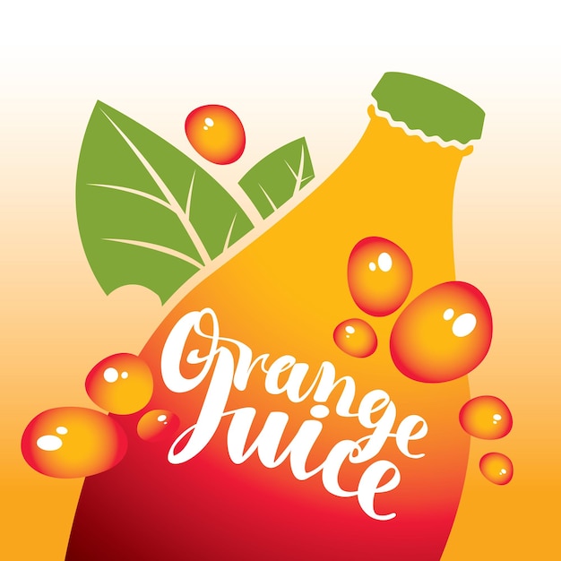 poster with orange juice bottle