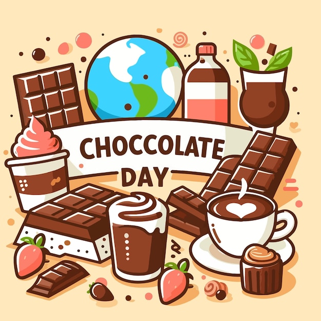 a poster with a picture of chocolates and a sign that says chocolate day