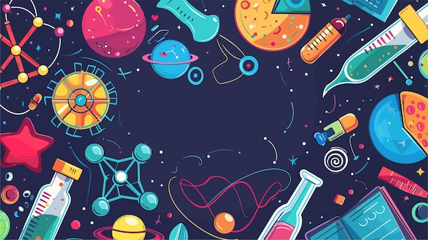 Vector a poster with planets and spacers on it