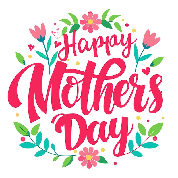 a poster with a red text that says happy mothers day