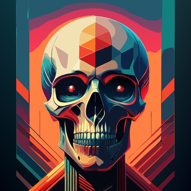 Vector a poster with a skull and a red triangle on it