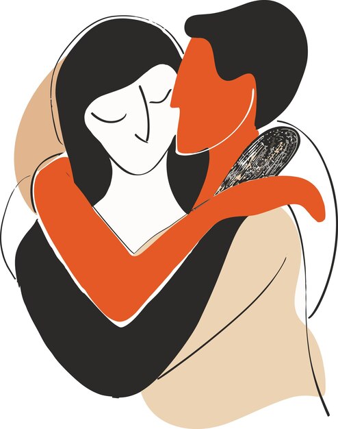 Vector a poster with a woman hugging a man and a woman