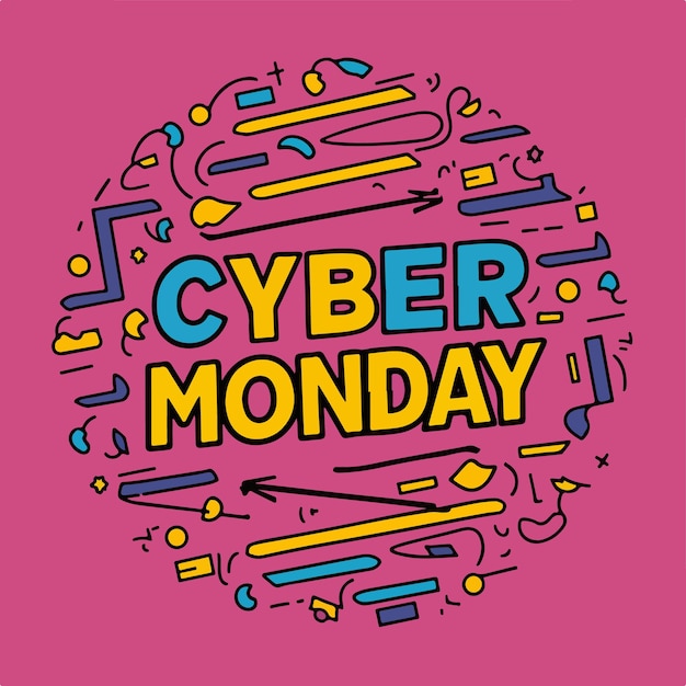 Vector poster with the word cyber monday