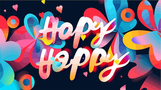 Vector a poster with the words happy happy happy happy happy happy