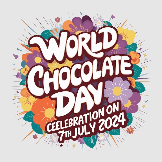 Vector a poster with a world chocolate day written on it