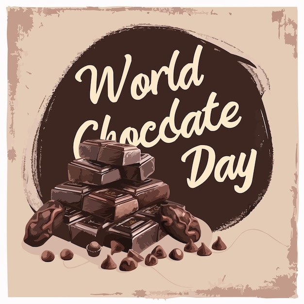 Vector a poster of world chocolates with the words world chocolate day