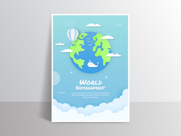 Poster of world environment with decoration elements