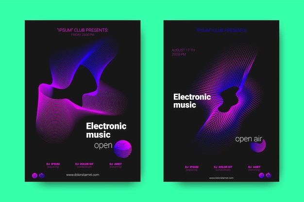 Posters collection for electronic music concert