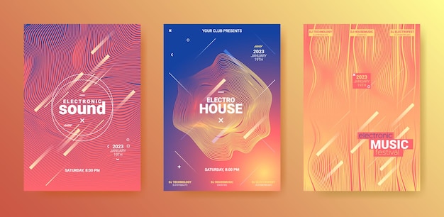 Posters collection for electronic music concert