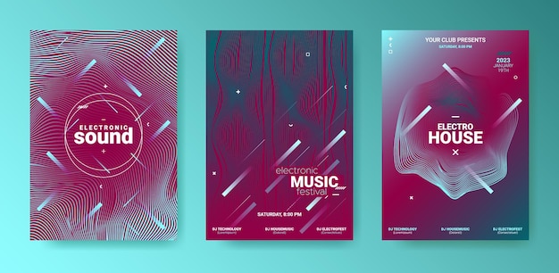 Posters collection for electronic music concert