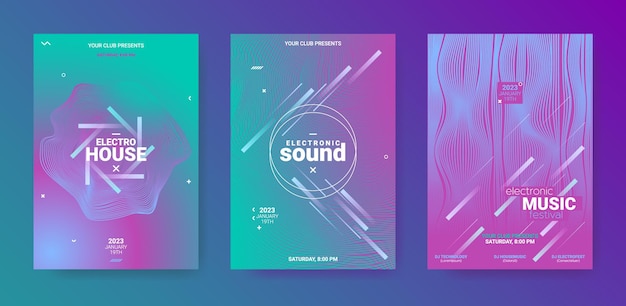 Posters collection for electronic music concert