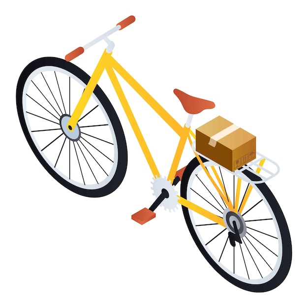 Postman bike icon Isometric of postman bike vector icon for web design isolated on white background