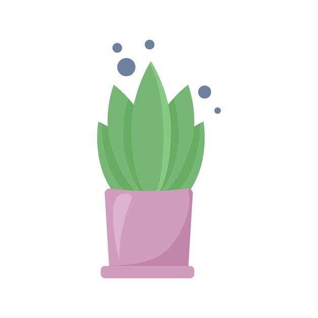 A pot with a plant. Isolated illustration