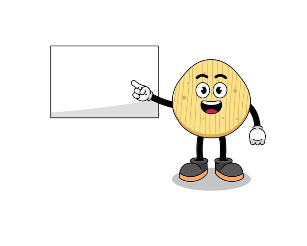 Potato chip illustration doing a presentation character design