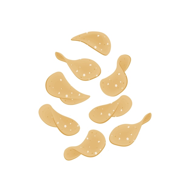 Potato Chip Set Illustration Logo