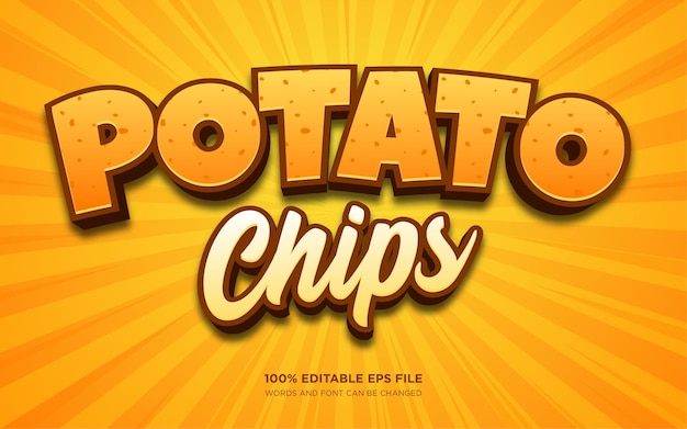 Potato Chips 3D text style effect template