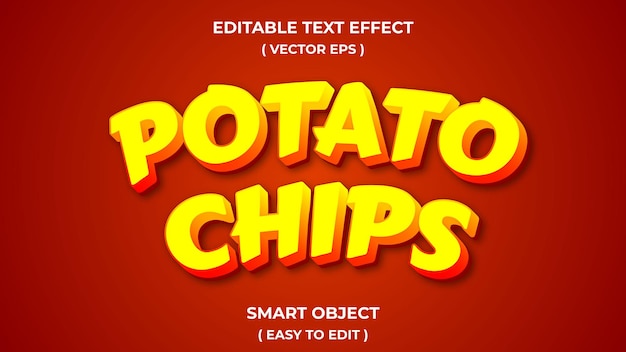 Potato chips editable text effect