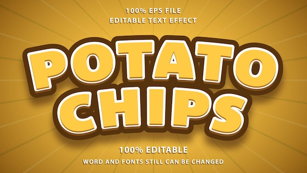 Potato Chips Word 3D Text Effect Template