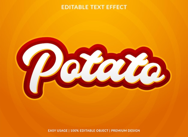 potato editable text effect template use for business logo and brand