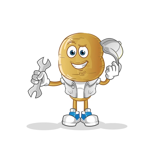 Potato head cartoon mechanic cartoon cartoon mascot vector