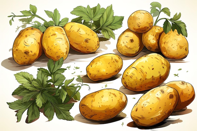 Potato isolated on the white background