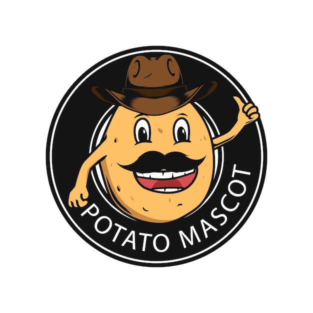 Potato mascot design with mustache