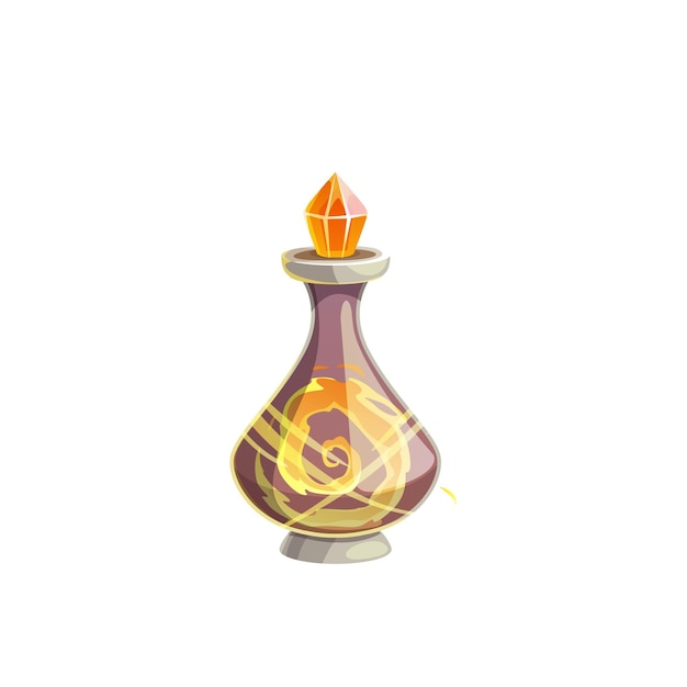 Potion bottle vector icon elixir in glass flask