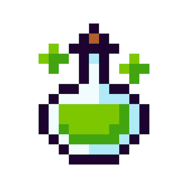 Potion Pixel Art gaming item, game pixel potion.