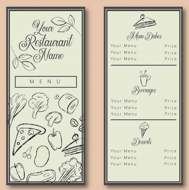 potrait restaurant menu template