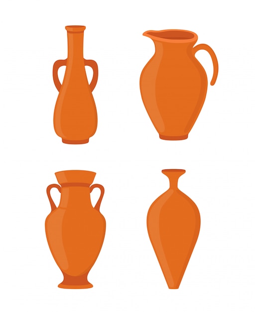 Pottery - ancient greek vase, amphora, antique pitcher. Ceramics