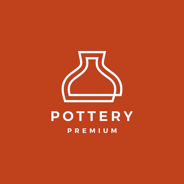 Pottery outline Logo Vector Icon Illustration