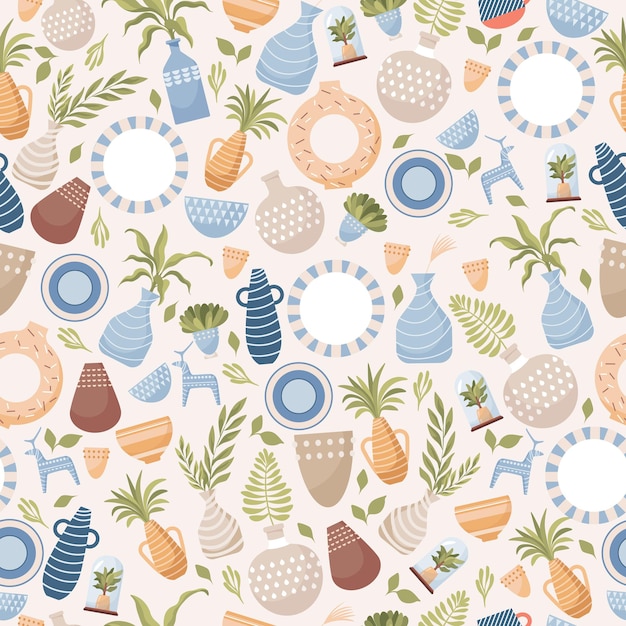 Pottery seamless pattern