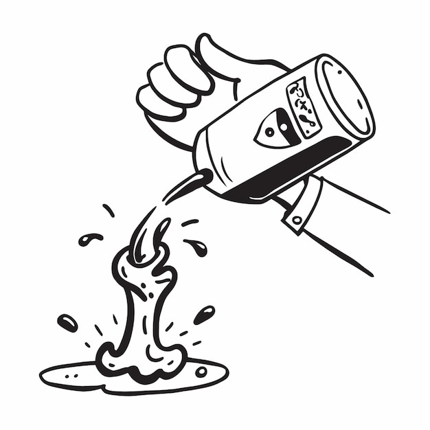 Vector pour hot sauce vector illustration doodle line art