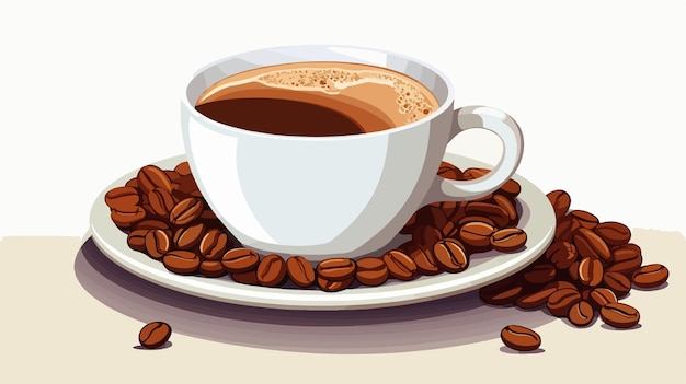 Pour Milk into Coffee Espresso Coffee Vector