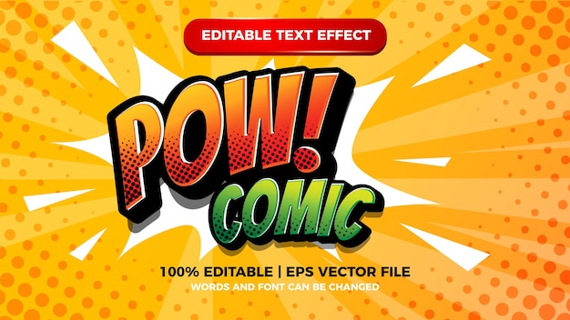 Pow comic editable text effect with halftone