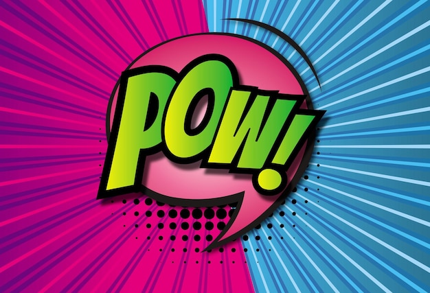 pow sound effect in pop art comic bubble