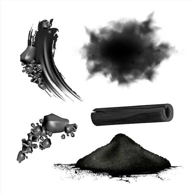 Powder coal realistic vector