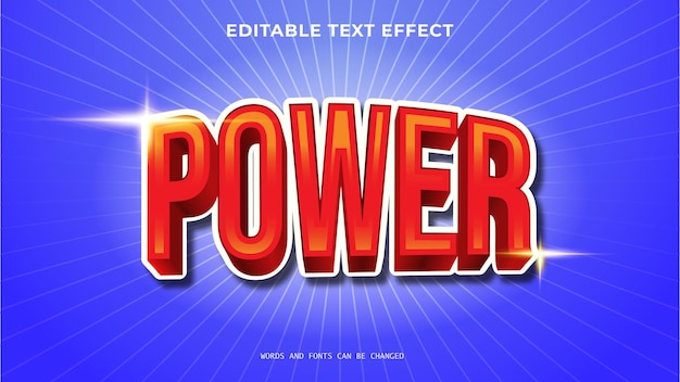 Power 3D editable text effect style